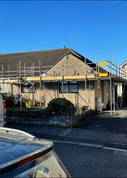 Domestic scaffolding around house